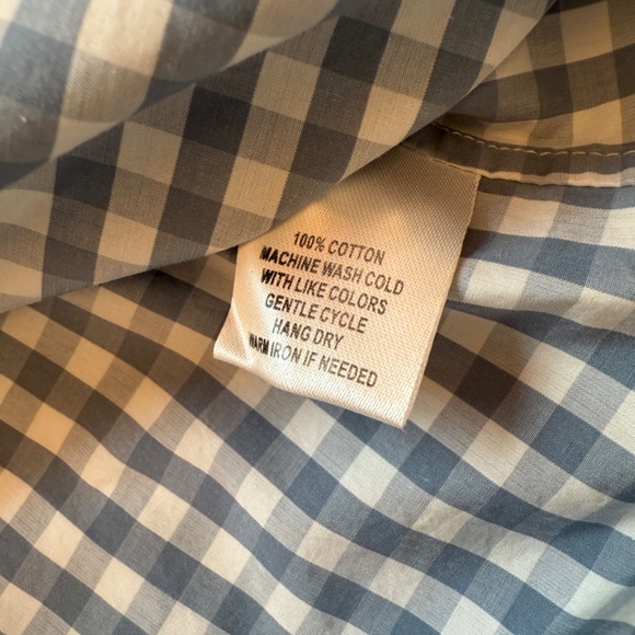 UNTUCKit NWT Women’s Blue White Gingham Button-Down Shirt, Size 12 100% Cotton - Picture 8 of 9